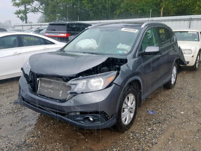 2HKRM4H79DH657022 - 2013 HONDA CR-V EXL GRAY photo 2