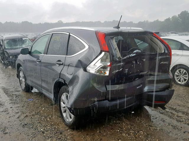 2HKRM4H79DH657022 - 2013 HONDA CR-V EXL GRAY photo 3