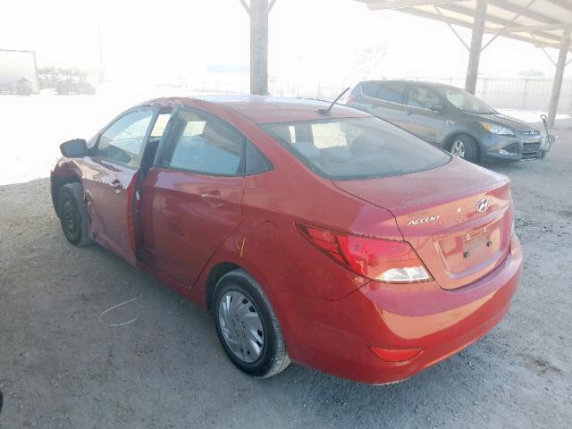 KMHCT4AE9GU970692 - 2016 HYUNDAI ACCENT SE RED photo 3