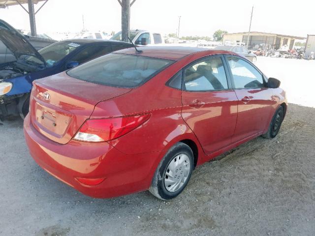 KMHCT4AE9GU970692 - 2016 HYUNDAI ACCENT SE RED photo 4