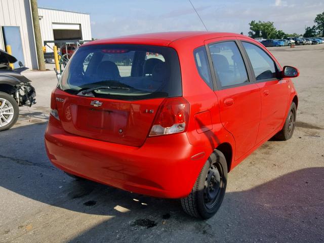 KL1TD62615B297837 - 2005 CHEVROLET AVEO BASE 红色 照片 4