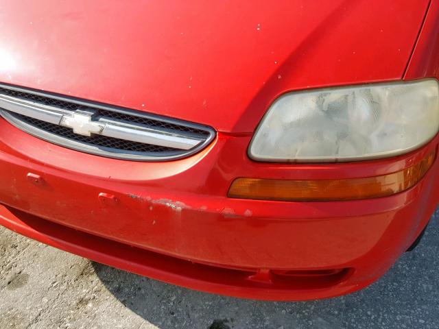 KL1TD62615B297837 - 2005 CHEVROLET AVEO BASE 红色 照片 9