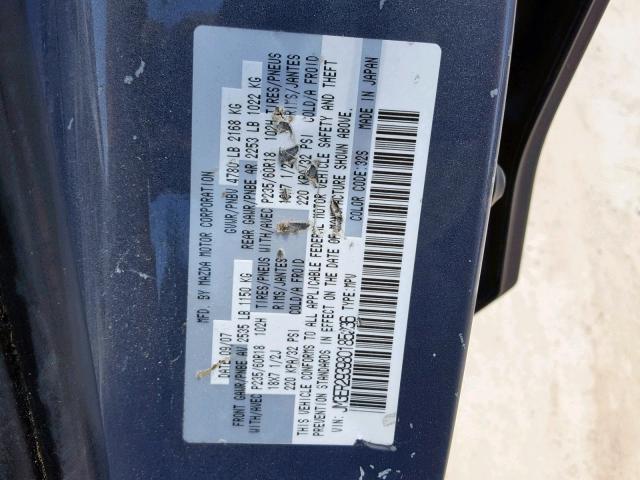 JM3ER293980185236 - 2008 MAZDA CX-7 GRAY photo 10