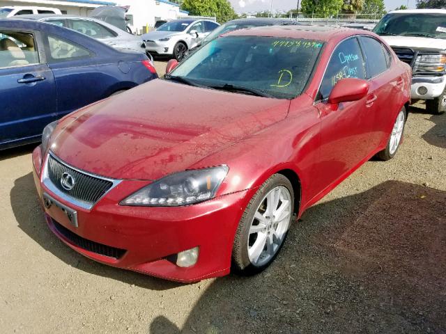 JTHBK262862014585 - 2006 LEXUS IS 250 BURGUNDY photo 2