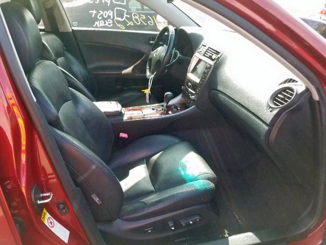 JTHBK262862014585 - 2006 LEXUS IS 250 BURGUNDY photo 5