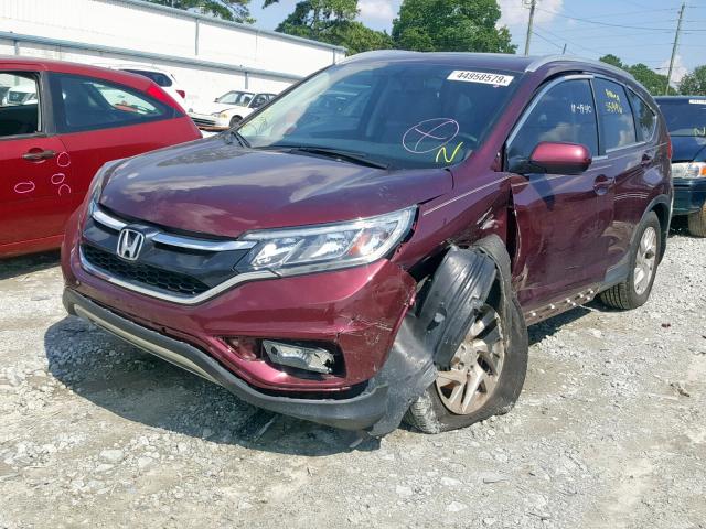 2HKRM3H72FH528648 - 2015 HONDA CR-V EXL RED photo 2