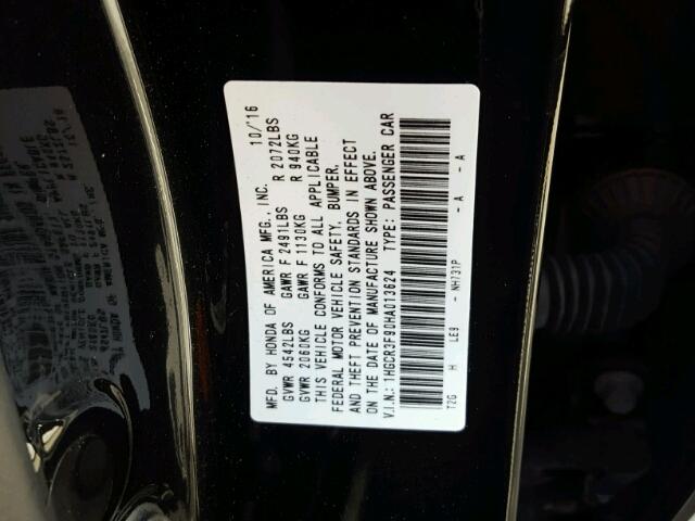 1HGCR3F90HA013624 - 2017 HONDA ACCORD TOU BLACK photo 10