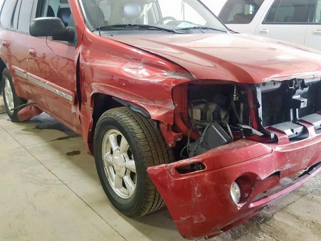 1GKDT13S352288026 - 2005 GMC ENVOY RED photo 9