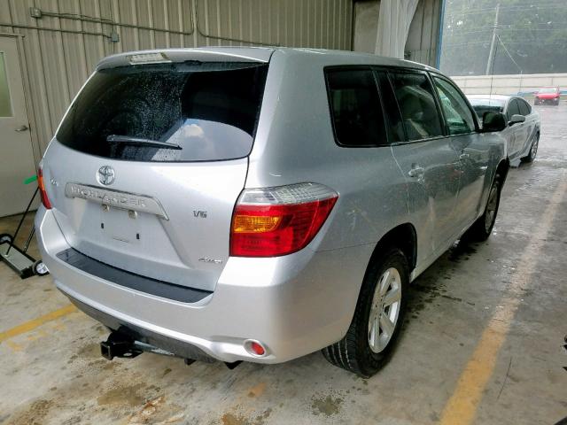 JTEES41A682066160 - 2008 TOYOTA HIGHLANDER SILVER photo 4