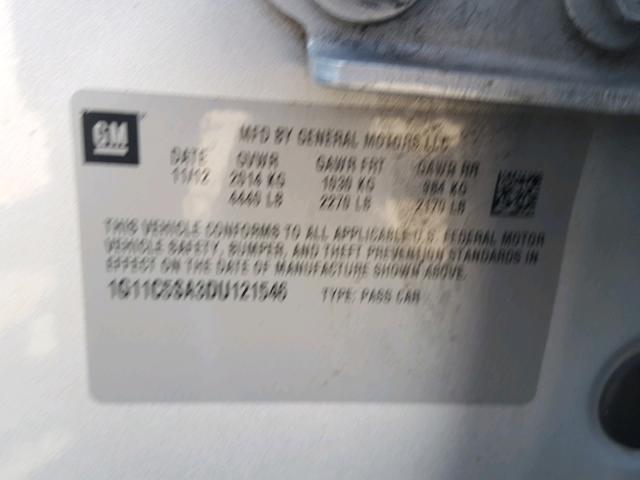 1G11C53A3DU121546 - 2013 CHEVROLET MALIBU 1LT 银色 照片 10