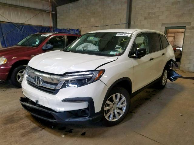 5FNYF6H11KB029139 - 2019 HONDA PILOT LX WHITE photo 2