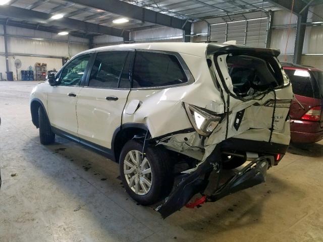 5FNYF6H11KB029139 - 2019 HONDA PILOT LX WHITE photo 3