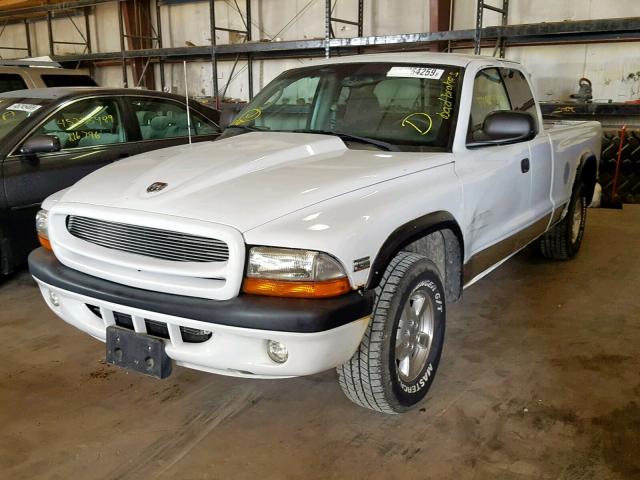 1B7GL22NX1S237496 - 2001 DODGE DAKOTA WHITE photo 2