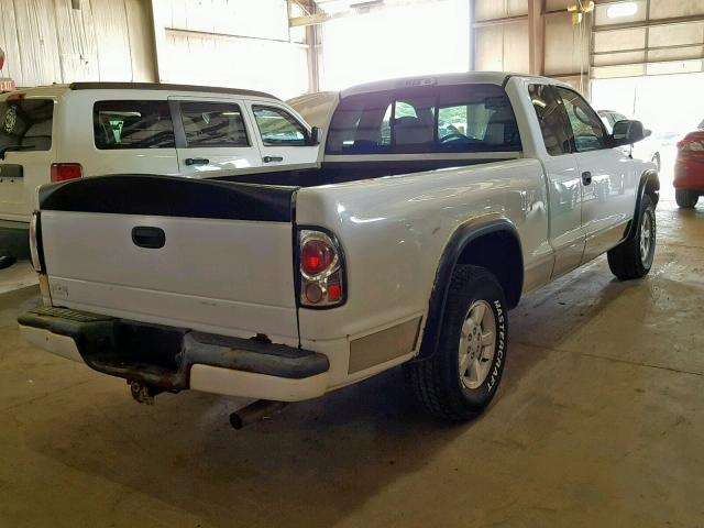 1B7GL22NX1S237496 - 2001 DODGE DAKOTA WHITE photo 4