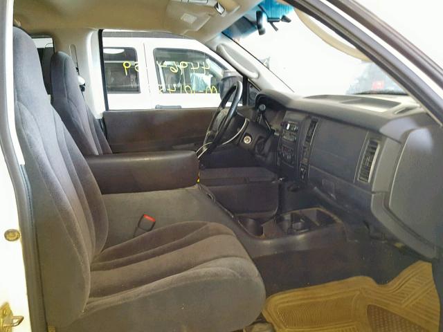 1B7GL22NX1S237496 - 2001 DODGE DAKOTA WHITE photo 5