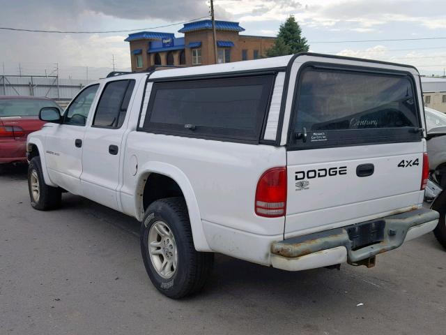 1B7HG38NX2S645990 - 2002 DODGE DAKOTA QUA WHITE photo 3