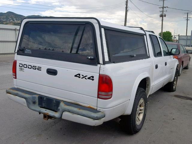 1B7HG38NX2S645990 - 2002 DODGE DAKOTA QUA WHITE photo 4