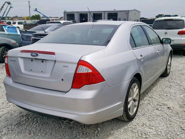 3FAHP0JA9CR106334 - 2012 FORD FUSION SEL SILVER photo 4