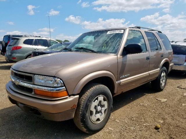 1GNDT13X93K181168 - 2003 CHEVROLET BLAZER BEIGE photo 2