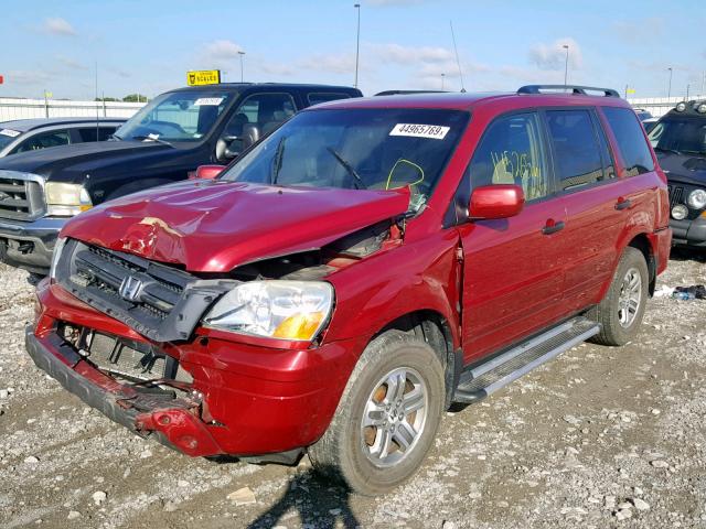 5FNYF18415B007501 - 2005 HONDA PILOT RED photo 2