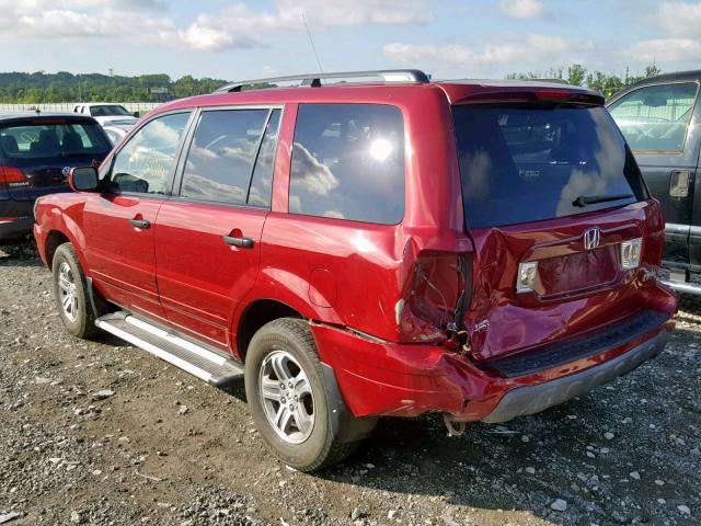 5FNYF18415B007501 - 2005 HONDA PILOT RED photo 3