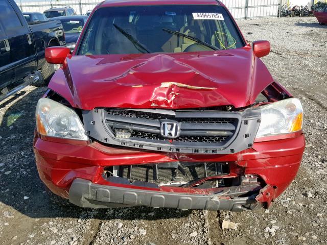 5FNYF18415B007501 - 2005 HONDA PILOT RED photo 9