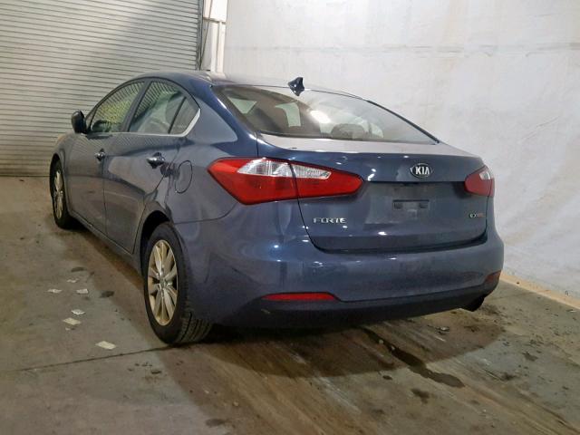 KNAFX4A84E5054877 - 2014 KIA FORTE EX BLUE photo 3