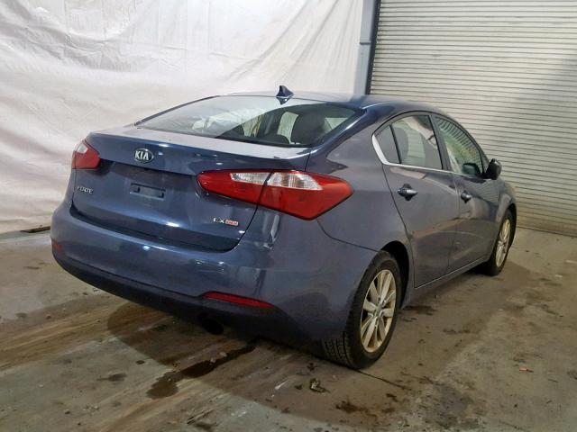 KNAFX4A84E5054877 - 2014 KIA FORTE EX BLUE photo 4