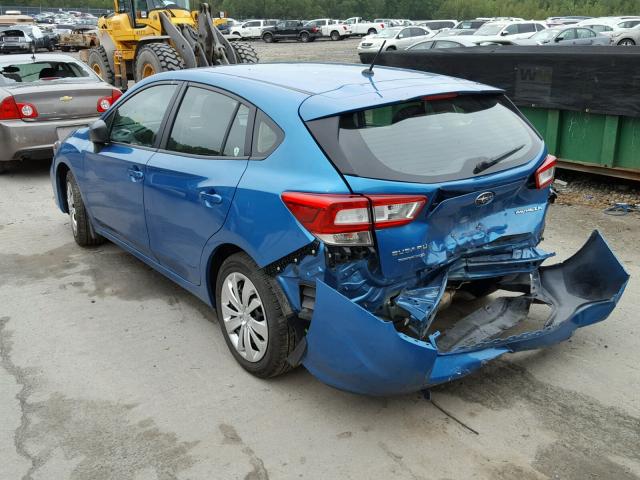 4S3GTAA61J3712791 - 2018 SUBARU IMPREZA BLUE photo 3