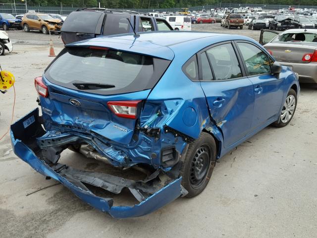 4S3GTAA61J3712791 - 2018 SUBARU IMPREZA BLUE photo 4