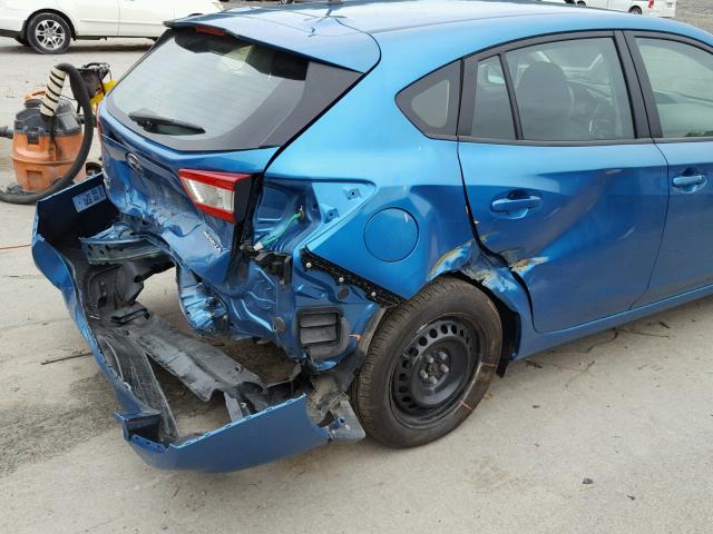 4S3GTAA61J3712791 - 2018 SUBARU IMPREZA BLUE photo 9