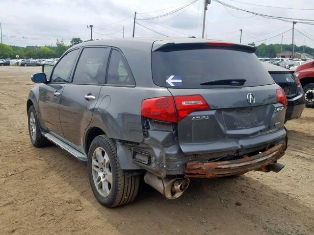 2HNYD28247H502664 - 2007 ACURA MDX GRAY photo 3