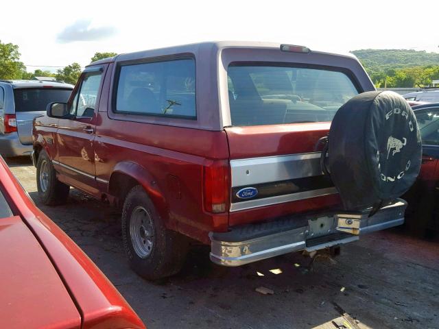 1FMEU15H4TLB67667 - 1996 FORD BRONCO U10 MAROON photo 3