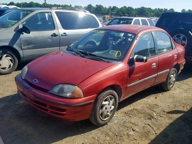 2C1MR522916714802 - 2001 CHEVROLET METRO LSI RED photo 2