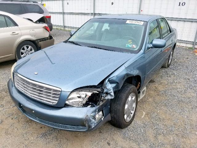 1G6KD54YXYU254428 - 2000 CADILLAC DEVILLE BLUE photo 2