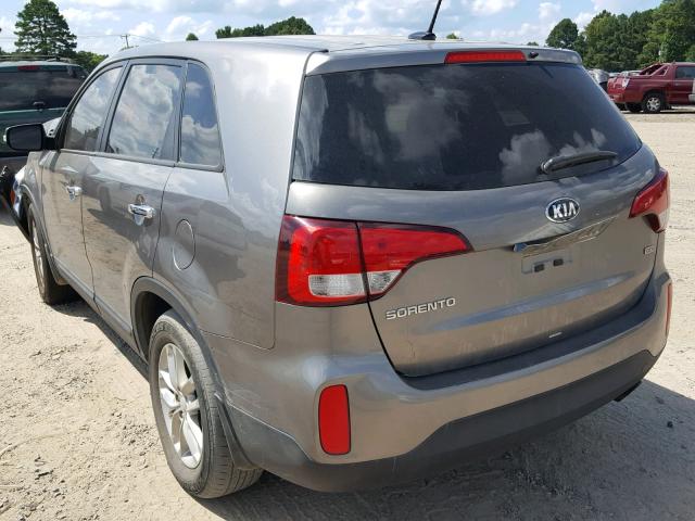 5XYKT4A63EG421514 - 2014 KIA SORENTO LX GRAY photo 3