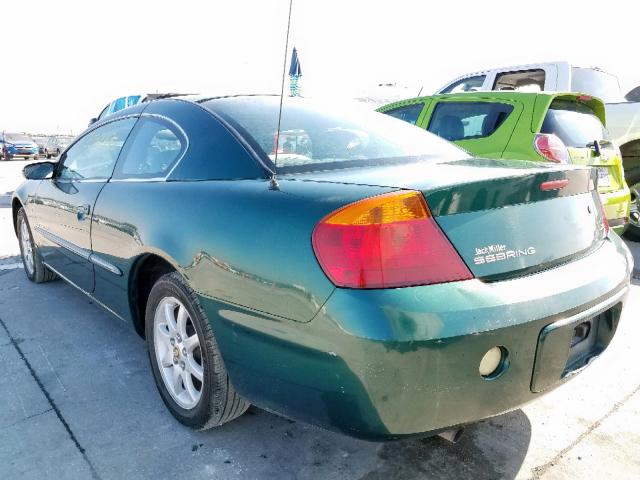 4C3AG42H01E072091 - 2001 CHRYSLER SEBRING LX GREEN photo 3