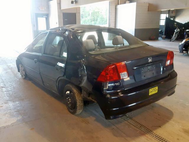 2HGES16395H572020 - 2005 HONDA CIVIC DX V BLACK photo 3