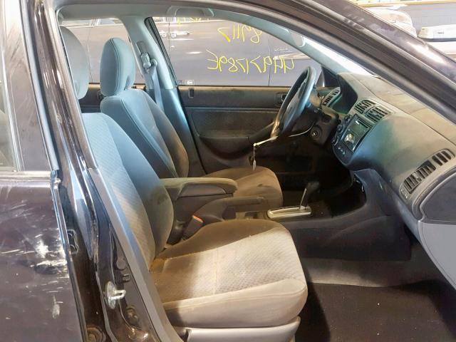 2HGES16395H572020 - 2005 HONDA CIVIC DX V BLACK photo 5