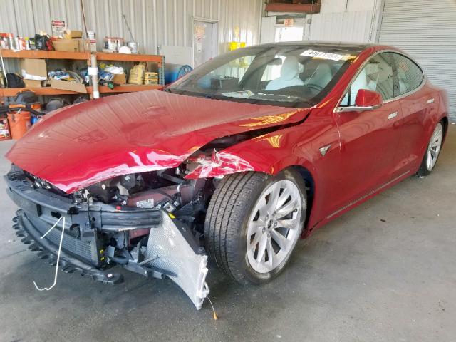 5YJSA1E21HF206950 - 2017 TESLA MODEL S Qırmızı foto 2