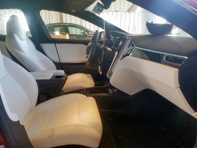5YJSA1E21HF206950 - 2017 TESLA MODEL S Qırmızı foto 5