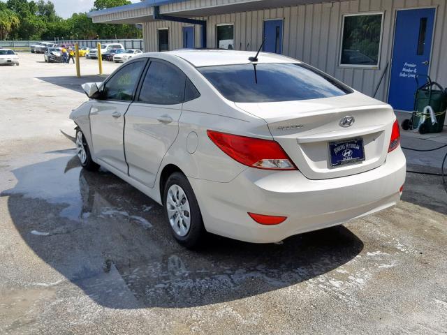 KMHCT4AE4GU950642 - 2016 HYUNDAI ACCENT SE WHITE photo 3