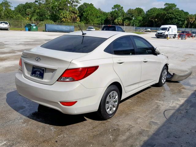 KMHCT4AE4GU950642 - 2016 HYUNDAI ACCENT SE WHITE photo 4