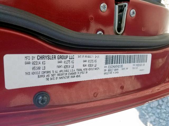 2C3CCAAGXEH321265 - 2014 CHRYSLER 300 RED photo 10