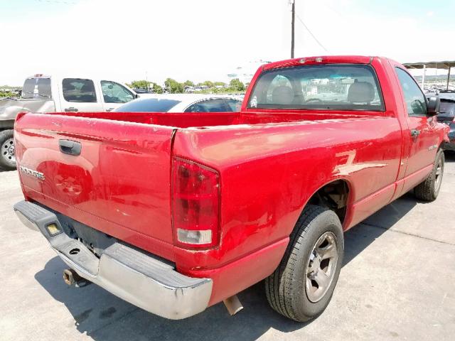 1D7HA16D84J128332 - 2004 DODGE RAM 1500 S RED photo 4