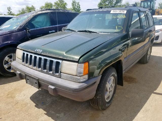 1J4GZ58S3SC539697 - 1995 JEEP GRAND CHER GREEN photo 2