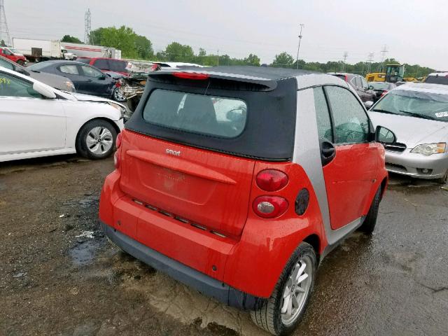 WMEEK31XX8K186239 - 2008 SMART FORTWO PAS 红色 照片 4