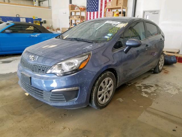 KNADM4A34G6680351 - 2016 KIA RIO LX BLUE photo 2