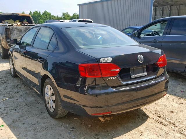 3VW2K7AJ3DM390563 - 2013 VOLKSWAGEN JETTA BASE Սև լուսանկար 3