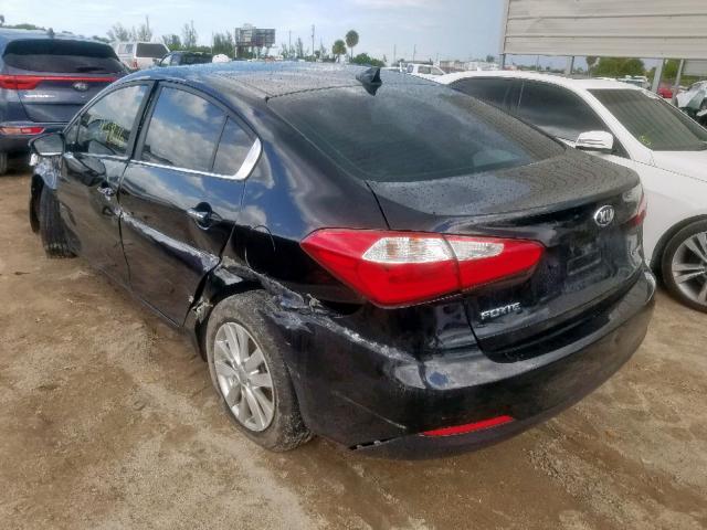 KNAFX4A82F5263293 - 2015 KIA FORTE EX BLACK photo 3